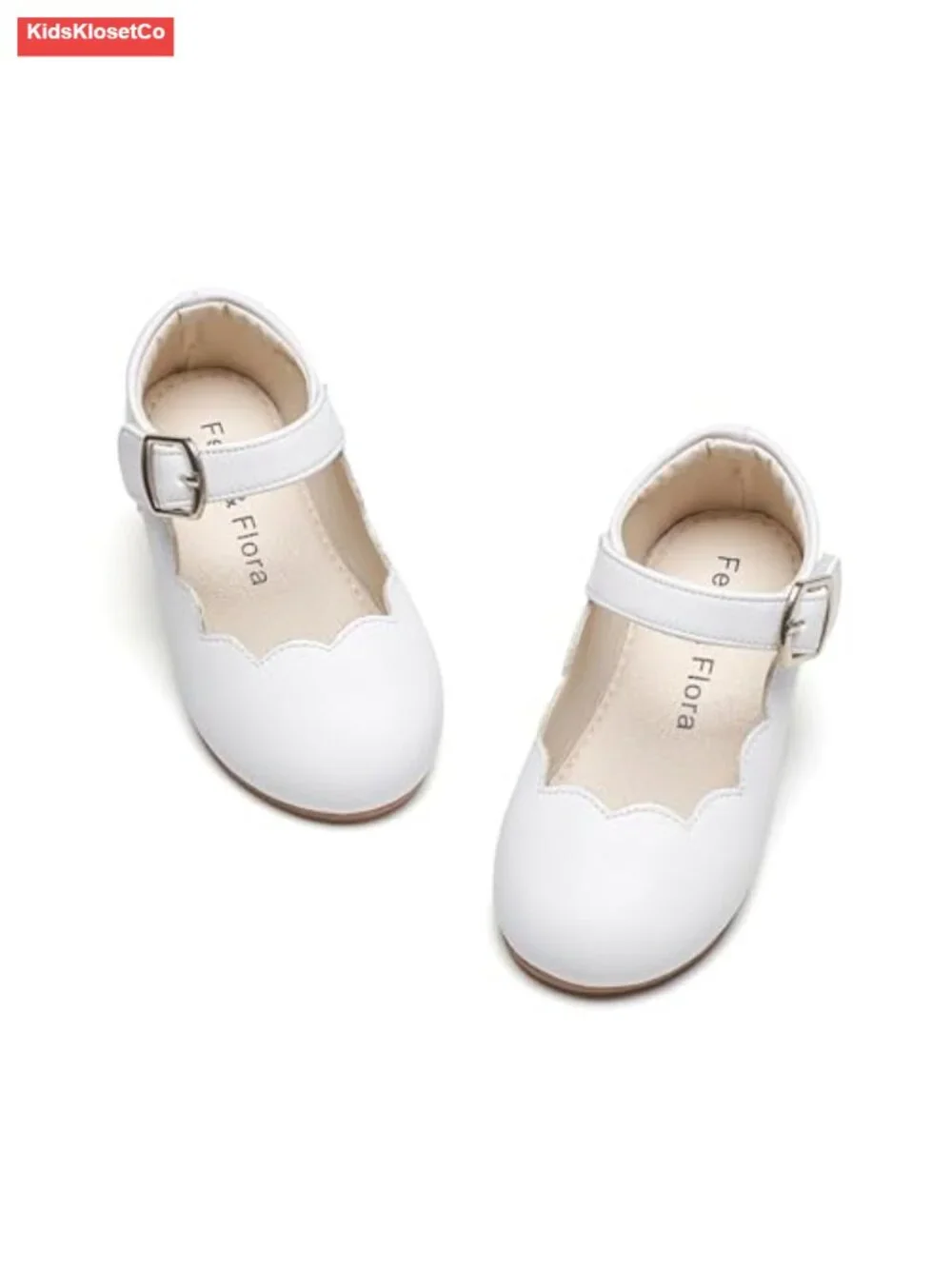 Toddler Girl Flower Dress Ballet Mary Jane Flats Hook & Loop Non-Slip Party